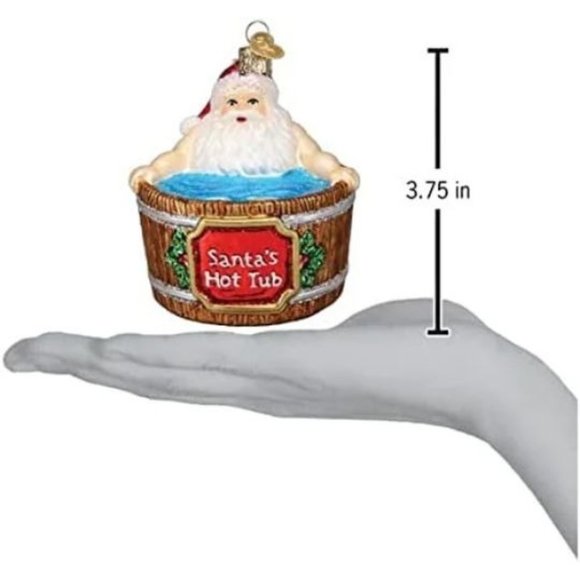 Santa in Hot Tub Old World Christmas Ornament - Picture 3 of 3